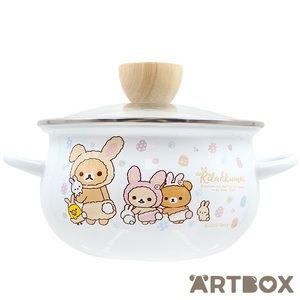 Rilakkuma Bunny Flower Field Lineup Two-Handled Lidded Pan